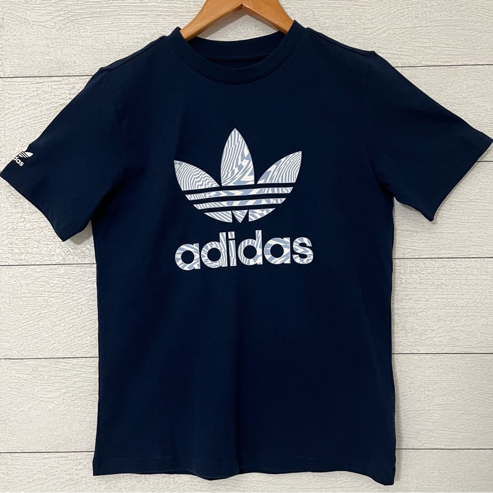 Adidas Kids Dark Blue Graphic Tee Size Medium